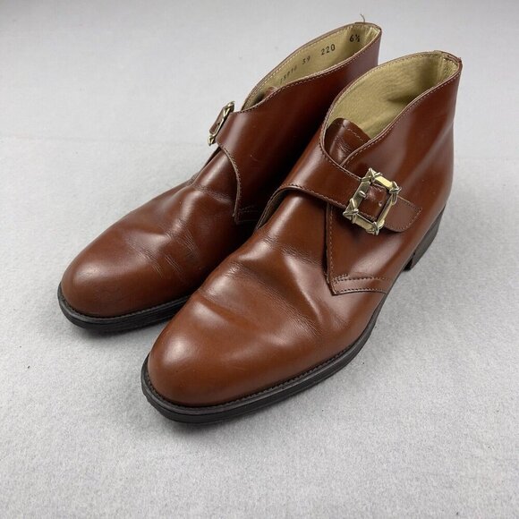 Antica Cuoieria Brown Leather Ankle Boot  Made In Italy Size US 8.5 EU 38 - Picture 1 of 11